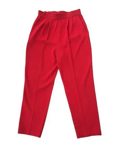 St. John Collection Santana Knit Marie Gray Red Crop Pants Pleated Pocket Size 6