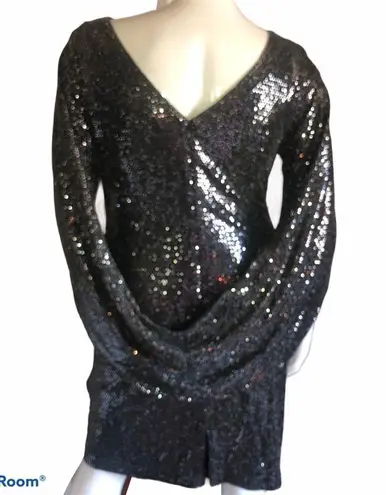 R & M Richards sparkly back drape dress