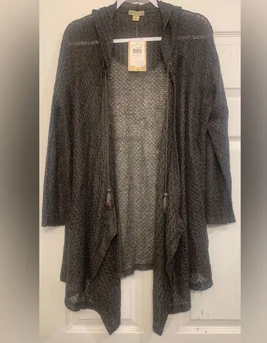 NWT Energe Charcoal Gray Hooded Goth Style 1X Cardigan 1518