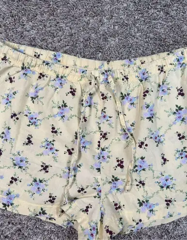 American Eagle vintage y2k  pj loungewear shorts yellow floral cotton S coquette