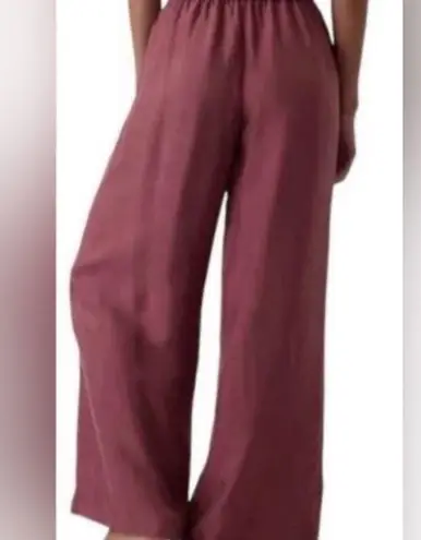 Athleta  NWT Satin Feel Like Pink Wide-Leg Pants With Pockets Size S