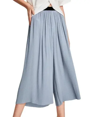 ZARA  High Waisted Pleated Wide Leg Pants in Dust Blue
