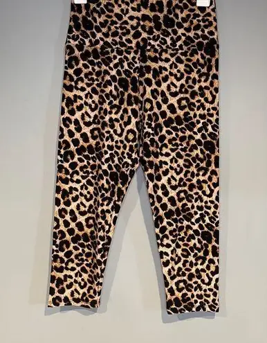Amazon Womens Cheetah Print High Waist Cropped Pants Size OSFM - Image 1