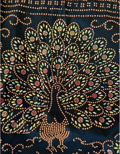 Vintage Peacock Tote Bag Black