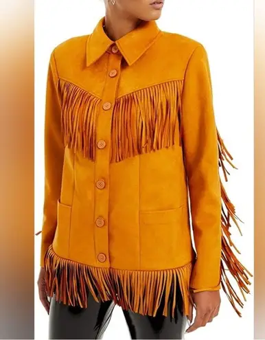 Danielle Bernstein NWT! Faux-Suede Fringe Jacket