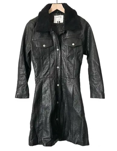 Understated Leather  Thunderbird Shearling Coat Black Lamb Leather & Shearling