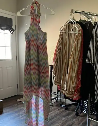 Fantastic Fawn Orange Green Halter Sundress