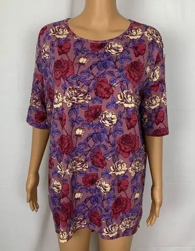 LuLaRoe  Irma Floral T Shirt Tee Blouse High Low Sm