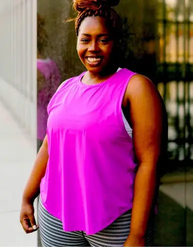 Zyia NWT Summer Purple Split Back Panel Mesh Tank XXL