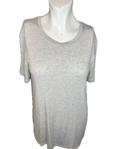 Banana Republic  Twist Cut Out Back Short Sleeve Top Tee Shirt Gray EUC