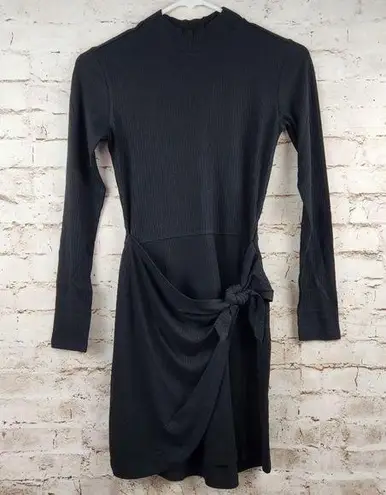 l*space L* Corinne Dress in Black Ribbed Long Sleeve Small NWT Long Sleeve