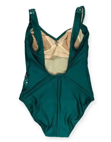 Gottex Swimwear Vintage Green Embellished Soft Cup One