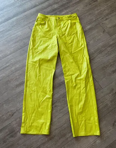 Naked Wardrobe Lime Green Straight-Leg Pants