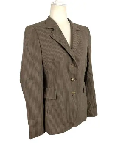 Akris Punto Womens Single-Breasted Micro Striped Wool Blazer Size 8