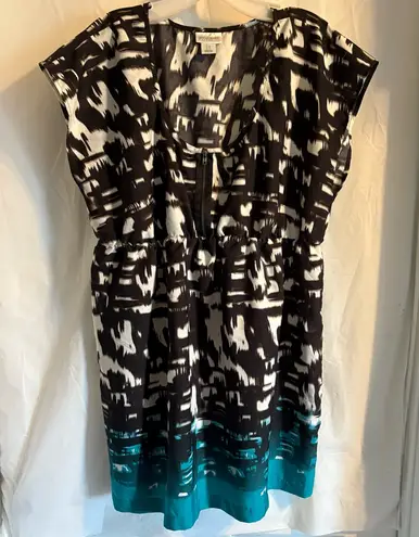 Motherhood Maternity Summer Short Dress Size Large Quarter Zip Lightweight Teal