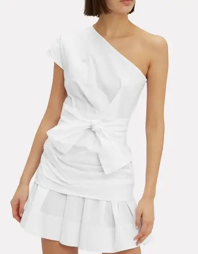 Derek Lam One Shoulder Cotton Poplin White Dress