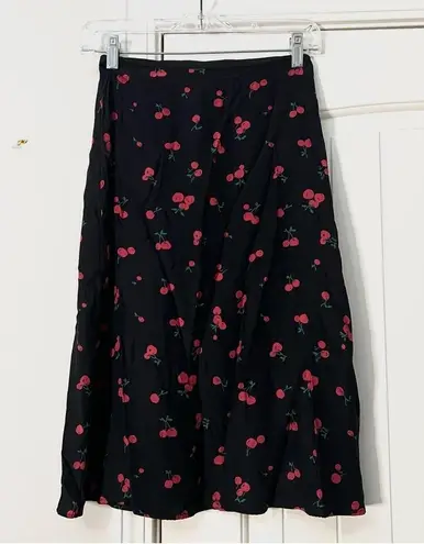 HVN Wiona Cherry Silk Slip Skirt Size 0