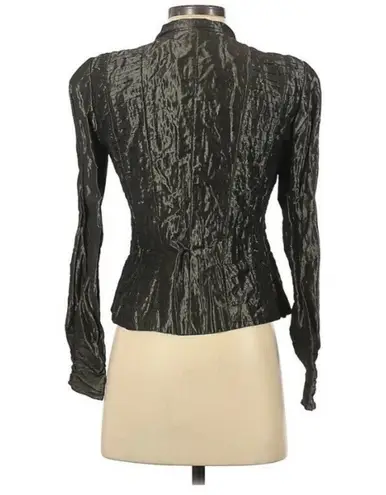 Worth Vintage Grey Long Sleeve Lagenlook Jacket Womens 0 Artsy 1980s Metallic Gray