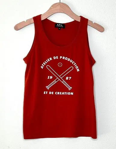 A.P.C ATELIER DE PRODUCTION ET DE CREATION Tank Top in Rust Size XS Orange
