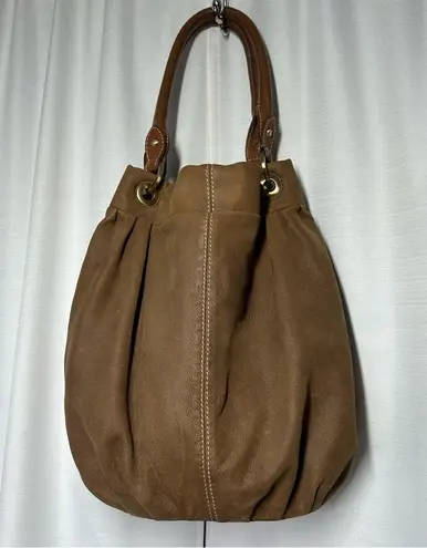 Coldwater Creek Brown Leather Hobo Shoulder Bag Satchel Purse Suede Y2K Boho