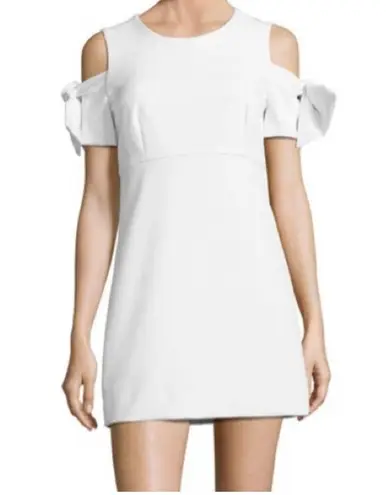 Milly NEW Womens 12 Tie Mod Dress White Cold Shoulder Wedding Bridal Elopement