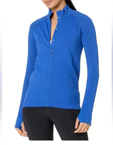 Sweaty Betty  Athlete Doubleweight Seamless Workout Zip Up Jacket Blue Size Large