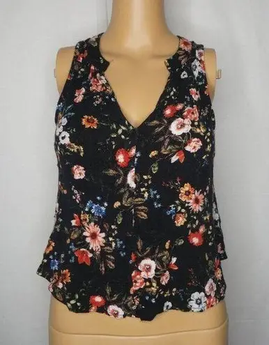 Gypsies & Moondust  Floral Sleeveless Blouse V Neck