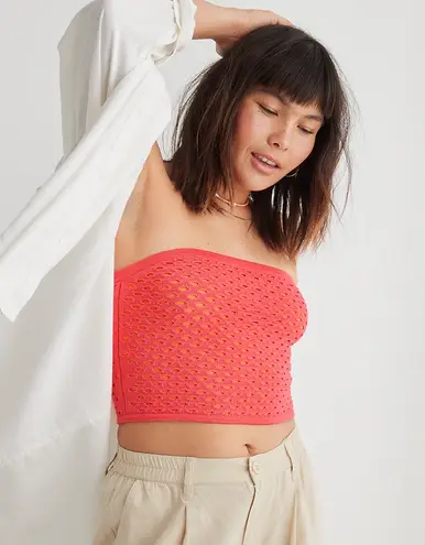 Aerie Crochet Sweater Tube Top