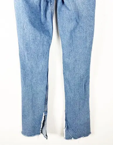 ZARA  High Rise  Ripped Distressed Ankle Split Fray Hem Jeans, Size 0