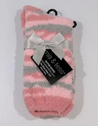 Mia & Tess Pink & Gray Camo Butter Socks