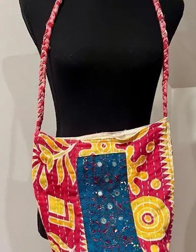 Kantha Patchwork Shoulder Bag Red