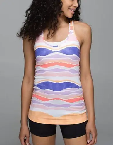 Lululemon  Womens Cool Racerback Tank Top Luon Light Fabric Stretch Multi Size 8