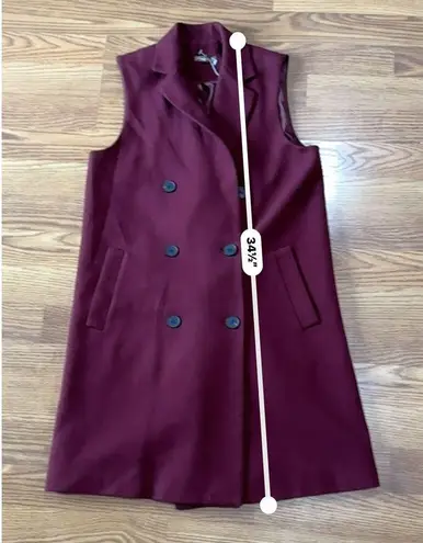 J. McLaughlin  burgundy Nova Double Breasted Notch Collar Vest size XS