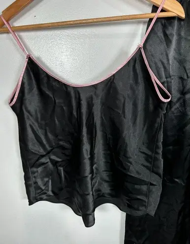 Oscar de la Renta Small Pajama Set Womens Black Cami w/ Pants Polyester Spandex