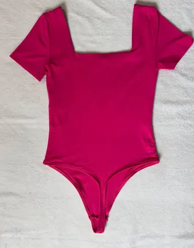 Babaton Aritzia Hot Pink Original Contour Squareneck Bodysuit