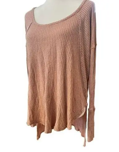 Free People  ventura long sleeve waffle knit boho top size M