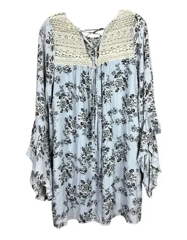 Kori America Women's Light Blue Floral Short Dress