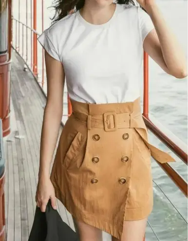 Veronica Beard Jeans Melany Mixed Media Dress White Tan Women's Size L