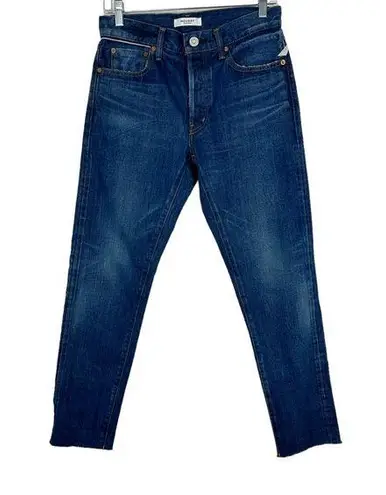 NWT MOUSSY Medium Wash Straight Leg Denim Jeans Whiskering Button Fly Size 26