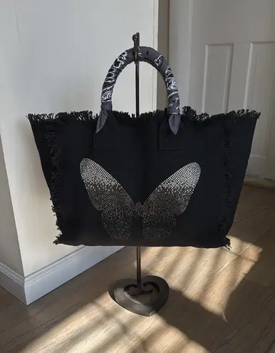 Hipchik Black Butterfly Tote Bag