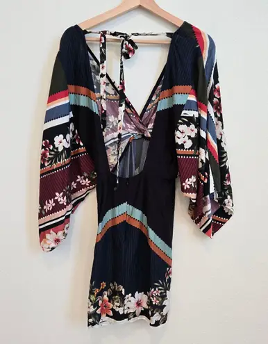 Farm Rio Kimono wide sleeves floral Hawaiian dress size XS