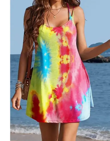 AI'MAGE Womens Spaghetti Strap Cover Up Sleeveless Bathing Suit Coverups Pink Size XL