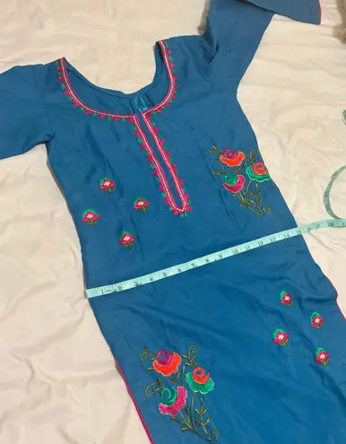 Blue Kameez with Plazzo Pajami