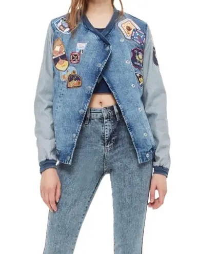 Guess  Original Patchwork Denim Bomber Jacket Y2K Fairy Cowgirl Gorpcore Boho S