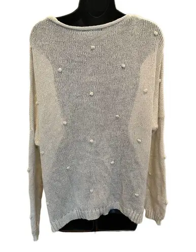 Wooden Ships  Creamy White Swiss Dot Knitted Sweater - size S/M