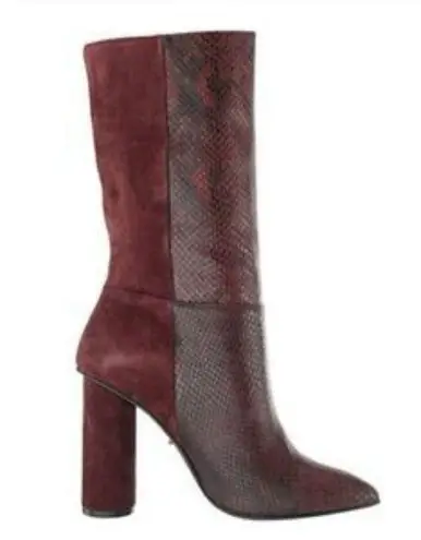 42 Gold NEW Kolby suede snake skin boots Brown Size 9.5