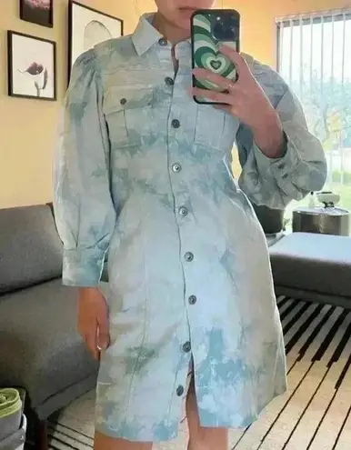 Something Navy Eleanor Puff Denim Dress