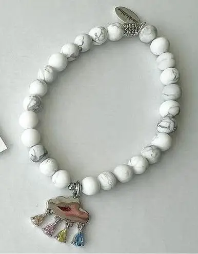 Jackie Blue Handmade Behind Every Cloud 2024 Infertility Awareness Bracelet White