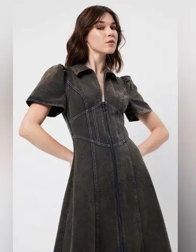 Elliatt Matisse Denim Short Sleeve Midi Dress Black Size S NWT