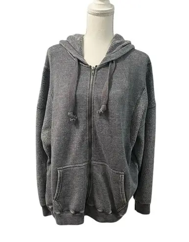 Vintage Havana NWOT Grey Slate Full Zip Fleece Sweatshirt Hoodie Pockets S